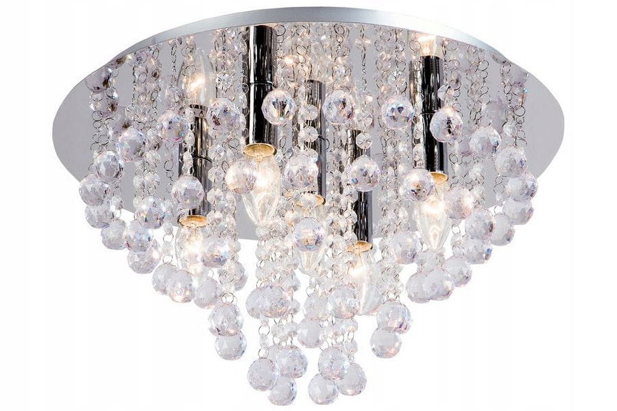 Velký ozdobný stropní svítidlo London Crystal v chromovém křišťály glamour