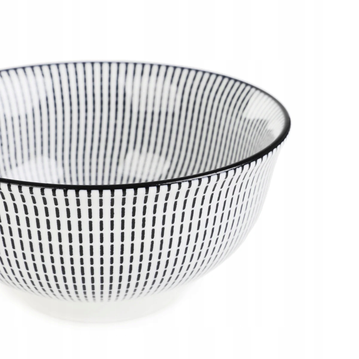 Miska porcelanowa NAVIA czarna 12 cm HOMLA w paski Kod producenta 218709