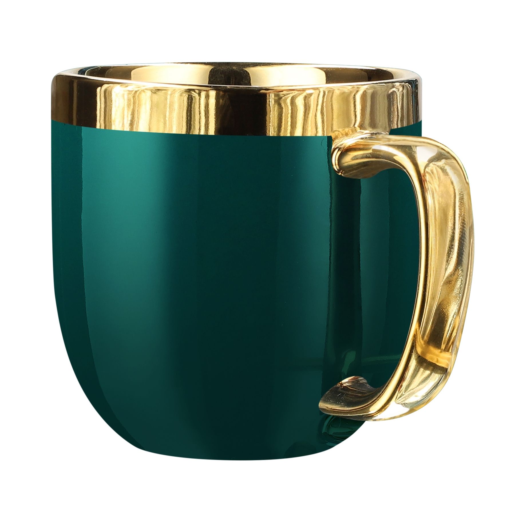 

Kubek Zielony Szmaragdowy złoty ze złotym rantem