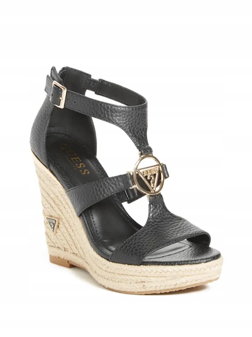 Guess dámské sandále na platformě, espadrilky Janessa černé 37,5