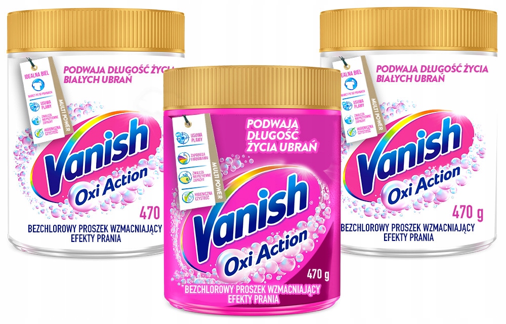 Levně Vanish Oxi Action Odstraňovač skvrn v prášku 2 x bílá a 1 x barva 1,4 kg