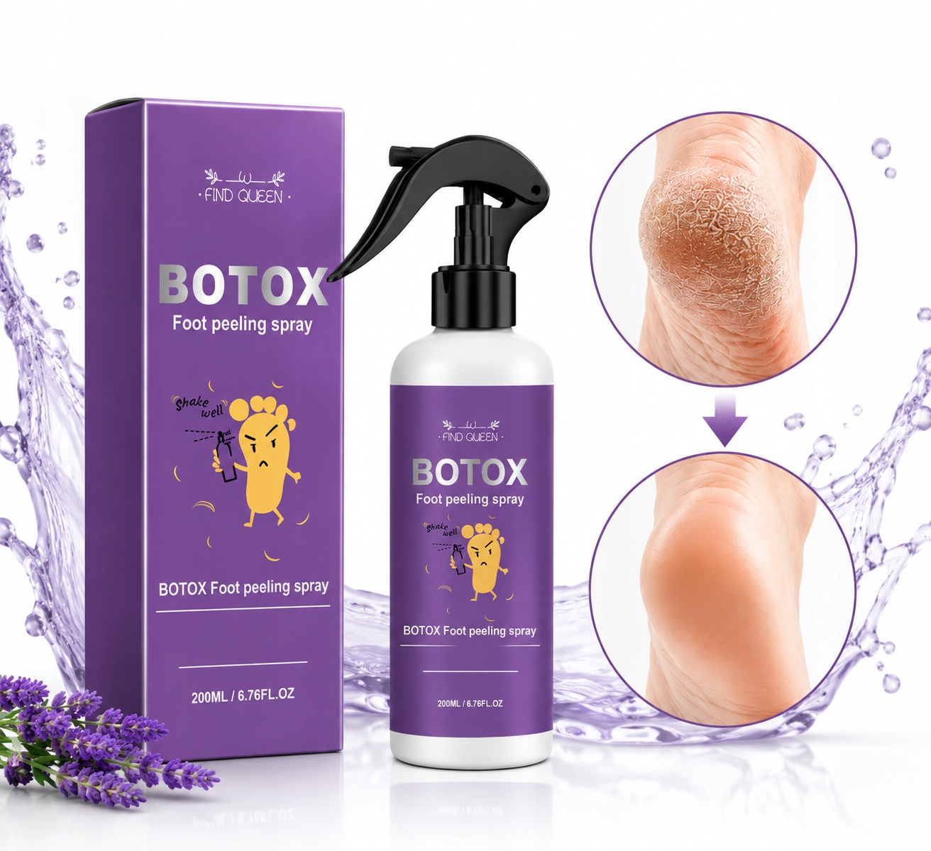 Botox Sprej na exfoliaci chodidel 200 ml – Exfoliační sprej na suchá chodidla