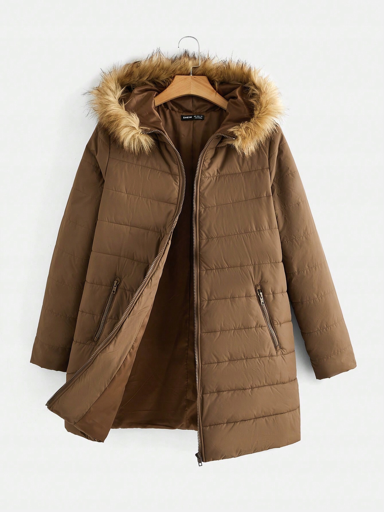 SHEIN Kurtka ciążowa z kapturem i kołnierzem M Rozmiar M