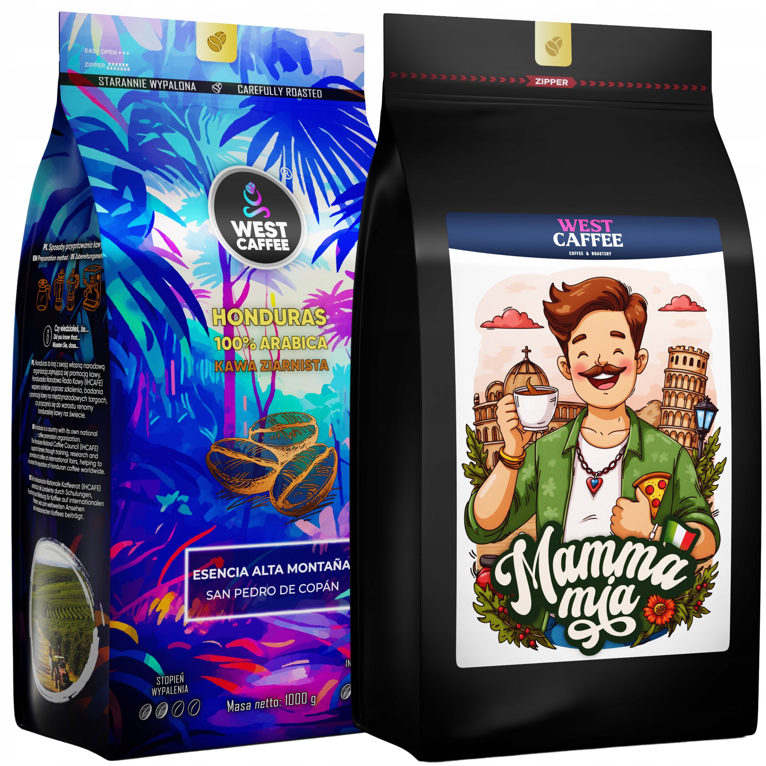 Levně Káva Zrnková Honduras Mamma Mia Set 2kg Čerstvě pražená