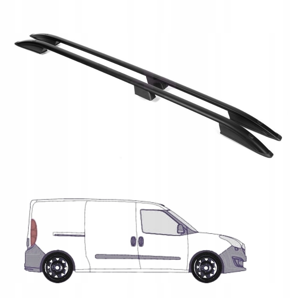 Relingi dachowe FIAT DOBLO MAXI LONG OD 2010-2022 CZARNE