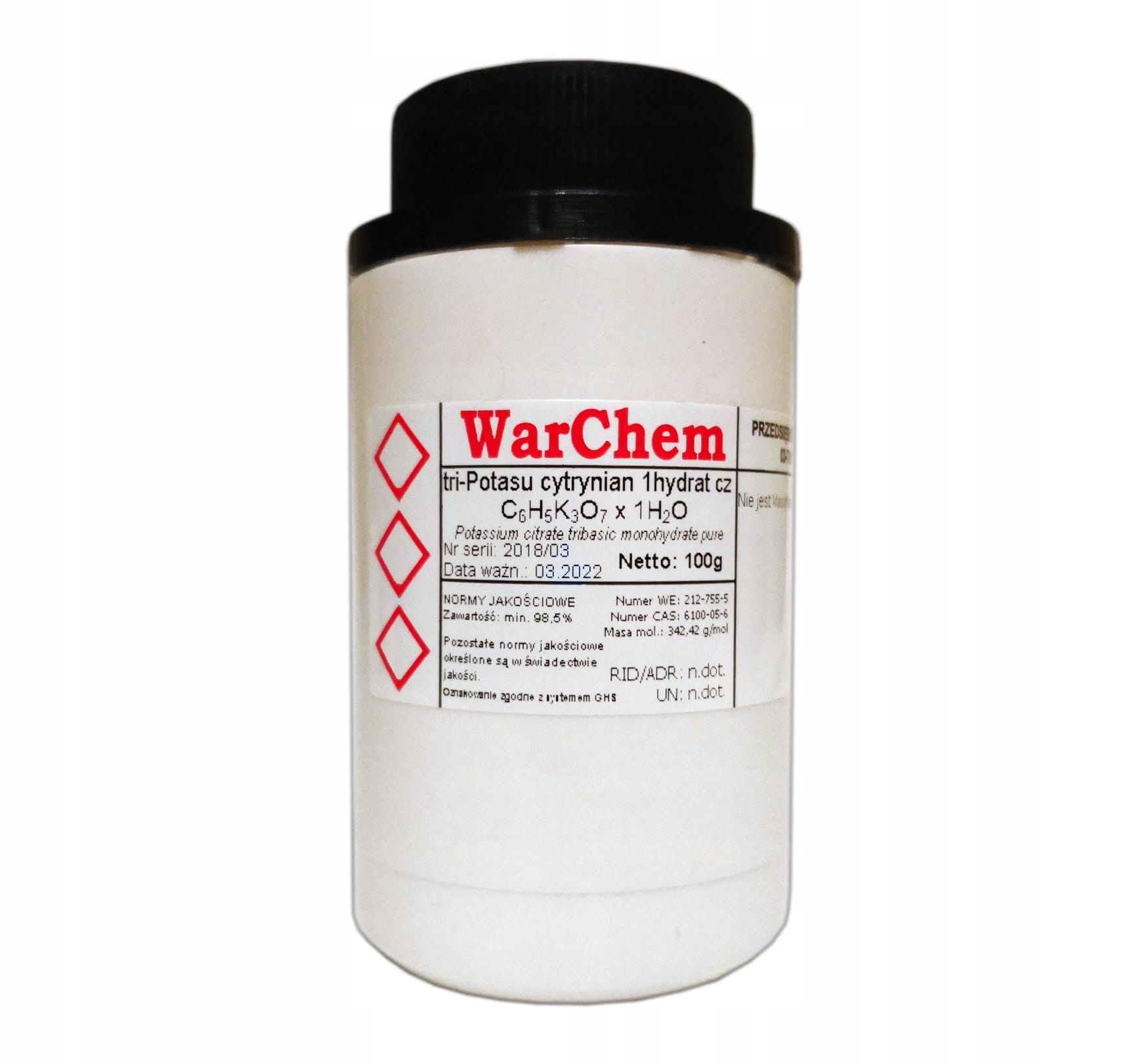 

Cytrynian Potasu 1hydrat czysty 100g