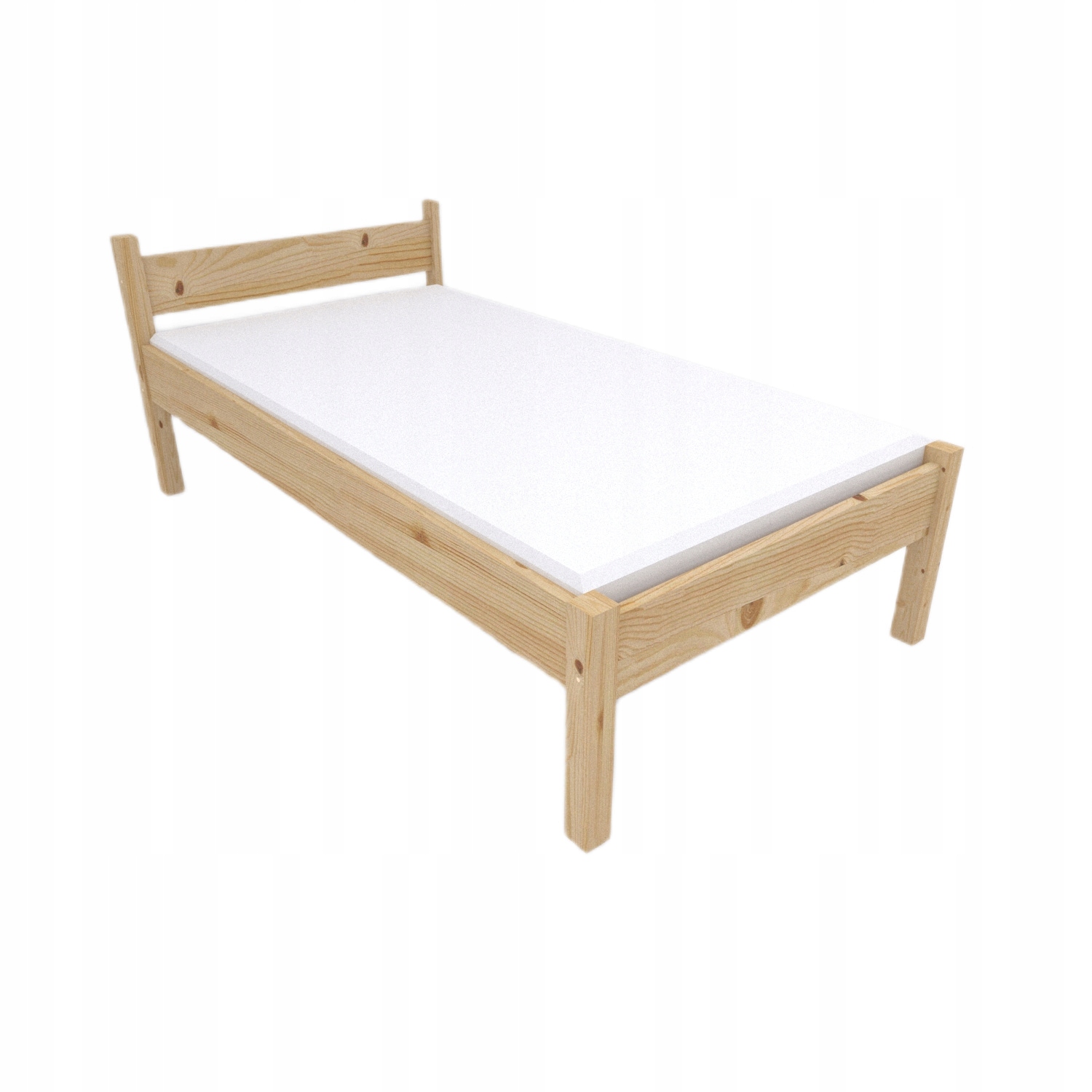 Dřevěná postel 80x180 s roštem Vysoká Surová Stabilní Minimalistická