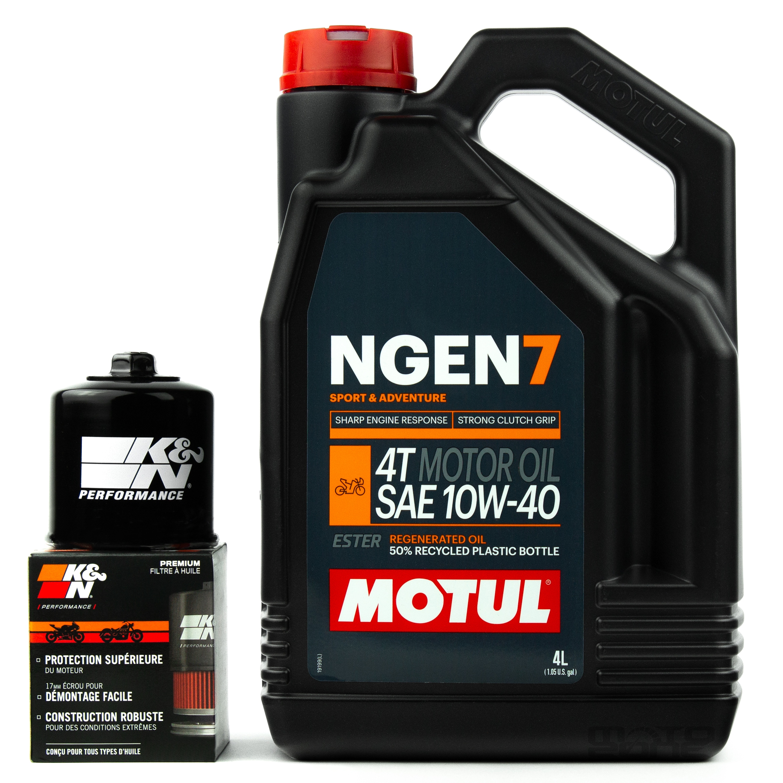 Olej silnikowy 4T 10W40 MOTUL NGEN 7 + filtr KN