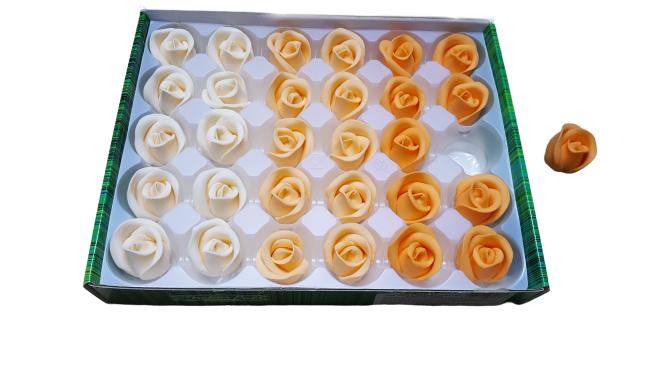 Levně Id_237dp mix Cukrové Růže Stínované 30ks Dort Dekorace Pastelové Růže