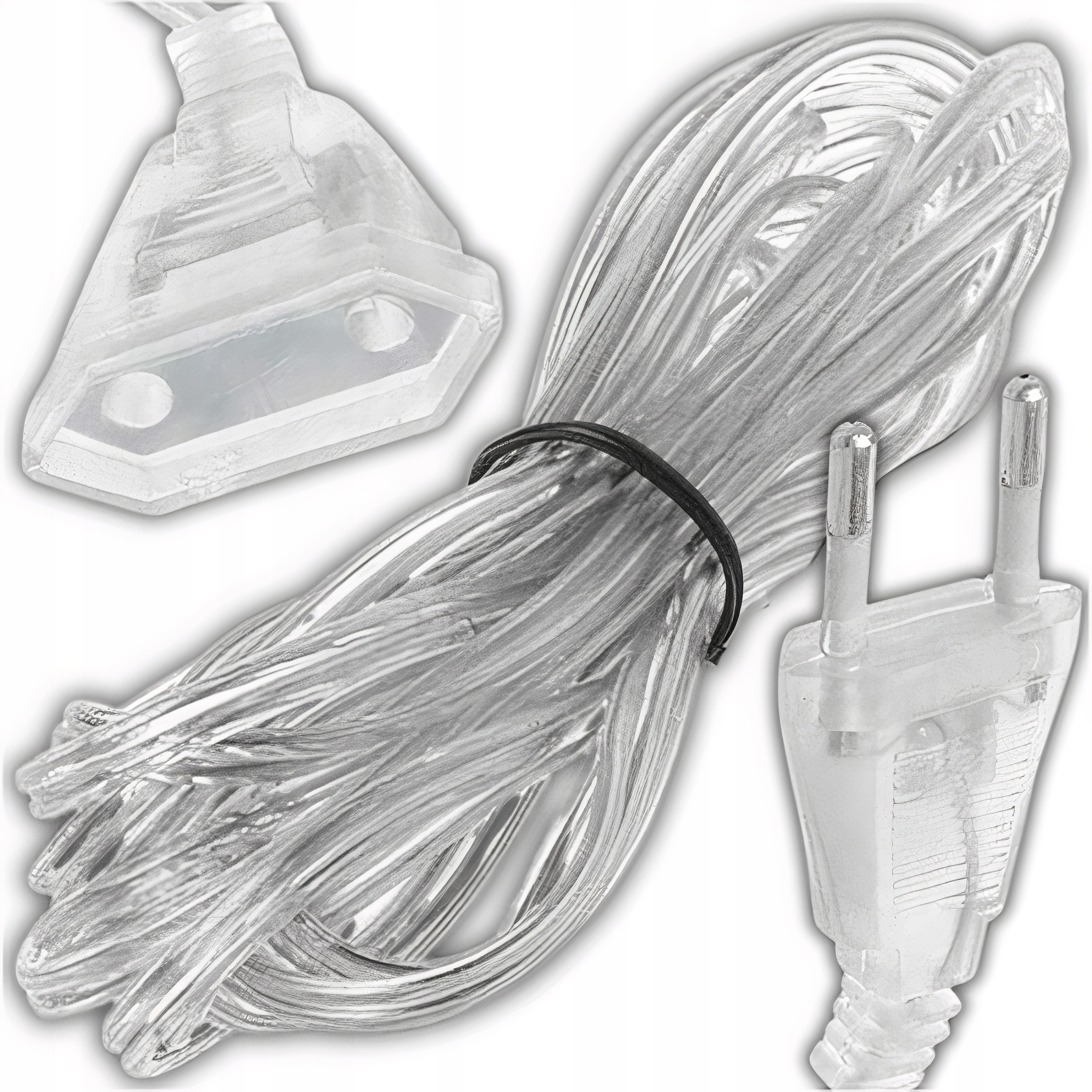 PRZEDŁUŻACZ POJEDYŃCZY PŁASKI 1 GNIAZDO 5 m DO LAMPEK CHOINKOWYCH KURTYNY