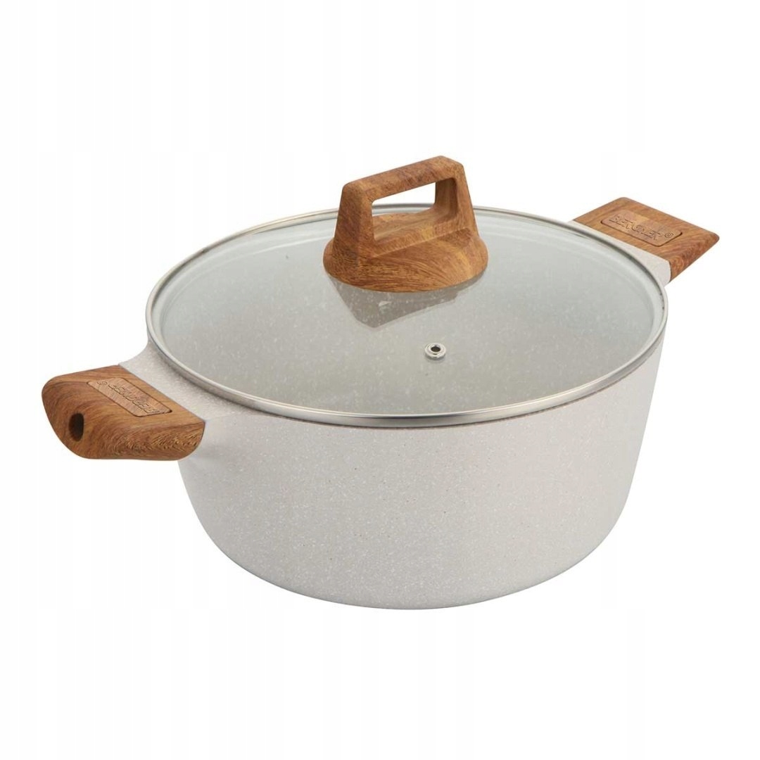 Hrniec Mramorový 28 cm s pokrievkou Bergner Bg-30643 Naturally