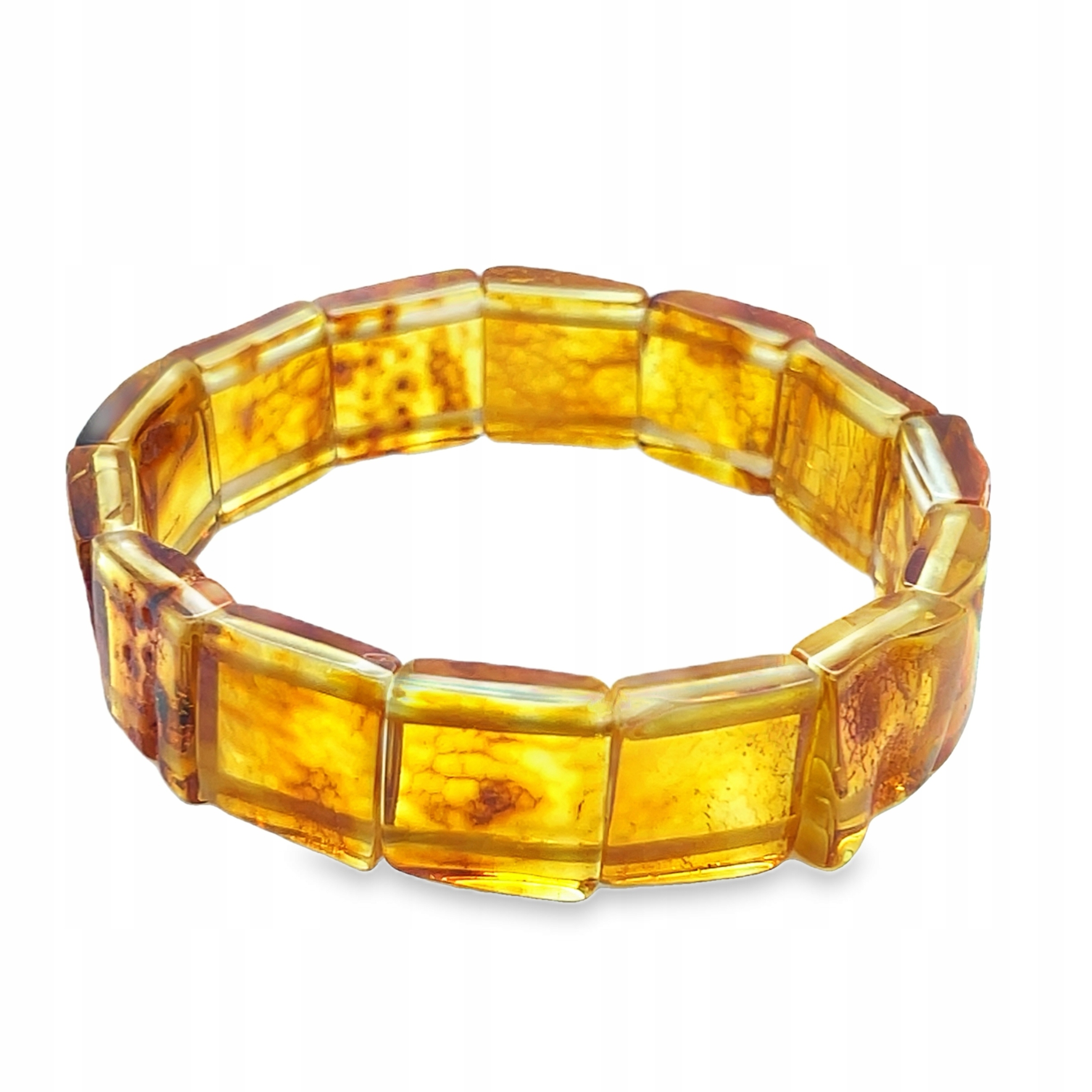Jantarový náramek segmentový koňakový Přírodní Jantarový Film