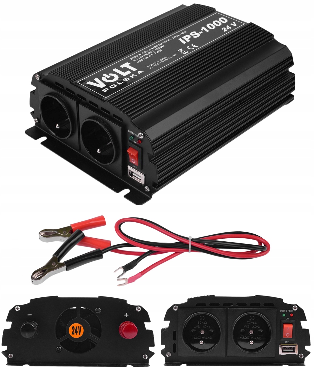 

Przetwornica 24V 230V 700/1000W Usb Volt Polska