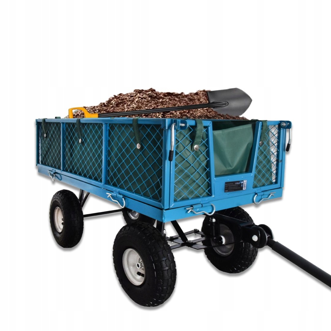 Wózek Ogrodowy Do 300KG Pojemna Skrzynia Rozkładana Na 4 Kółkach