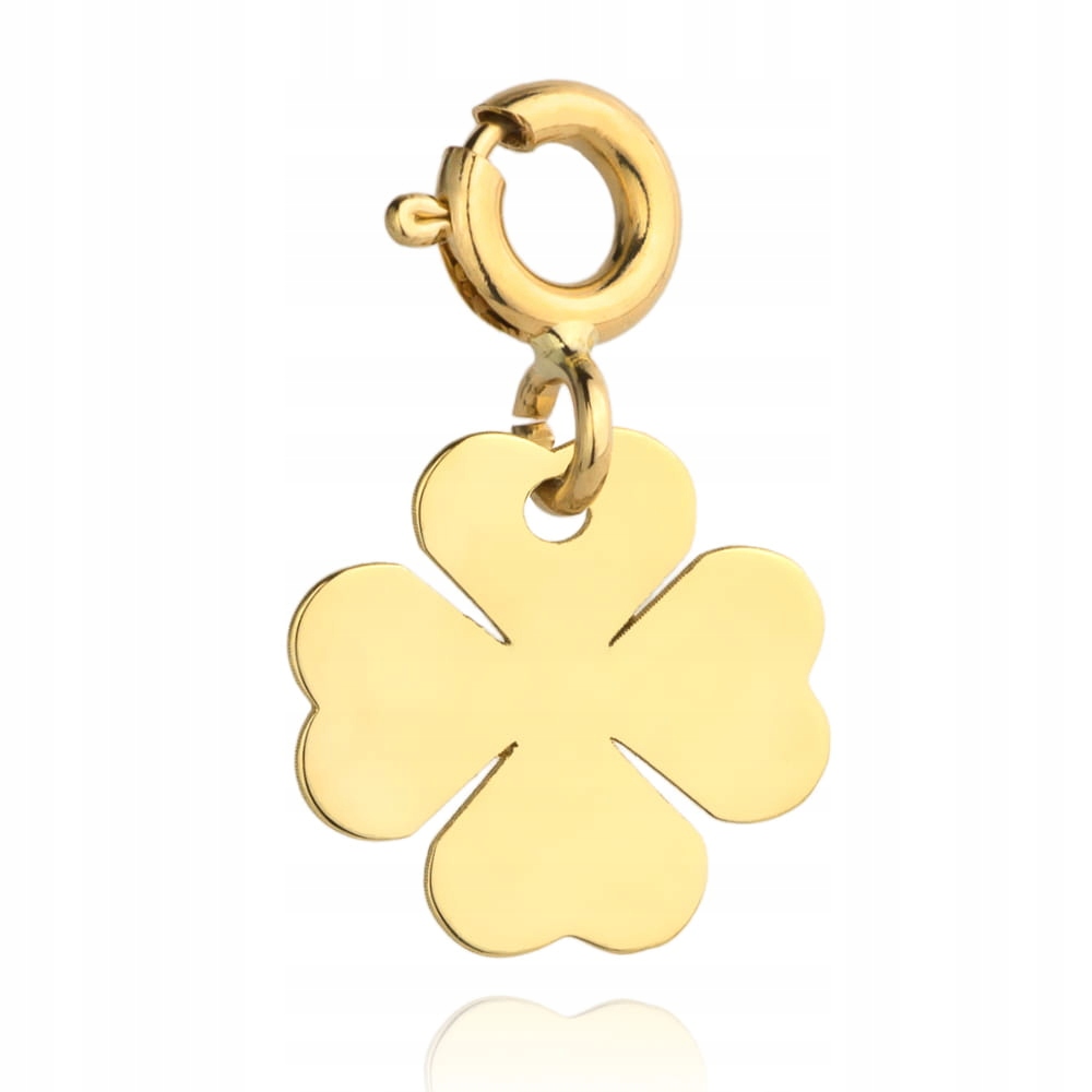 

Zawieszka/charms pełna złota koniczynka 585
