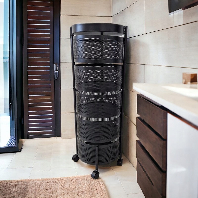 PÓŁKA KUCHENNA PIĘCIOPOZIOMOWY REGAŁ KUCHENNY SZAFKA NA KÓŁKACH KOSZYKI XL Kod producenta 5903678570767