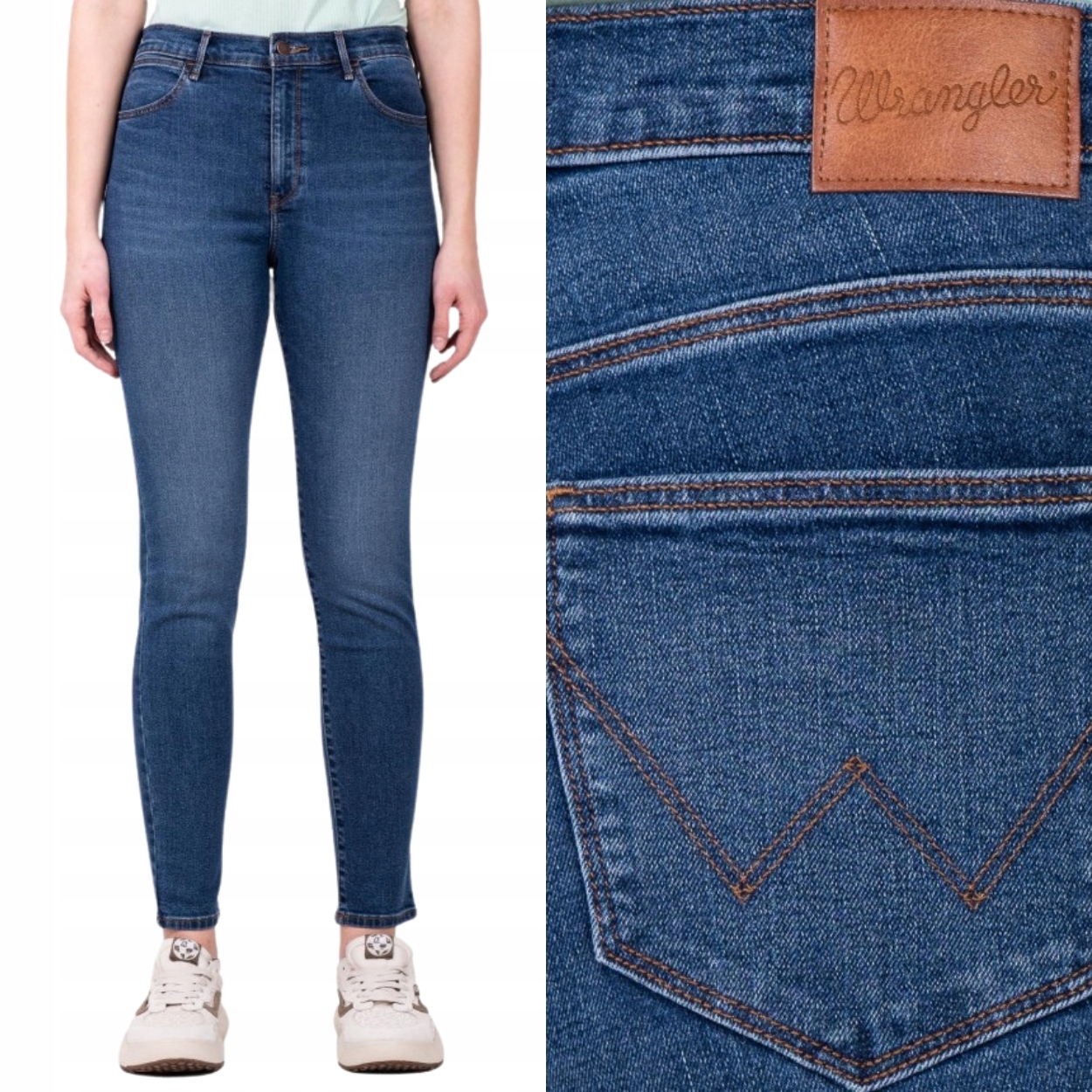 Wrangler High Rise Skinny vysoké dámské džínové kalhoty úzké nohavice W27 L32