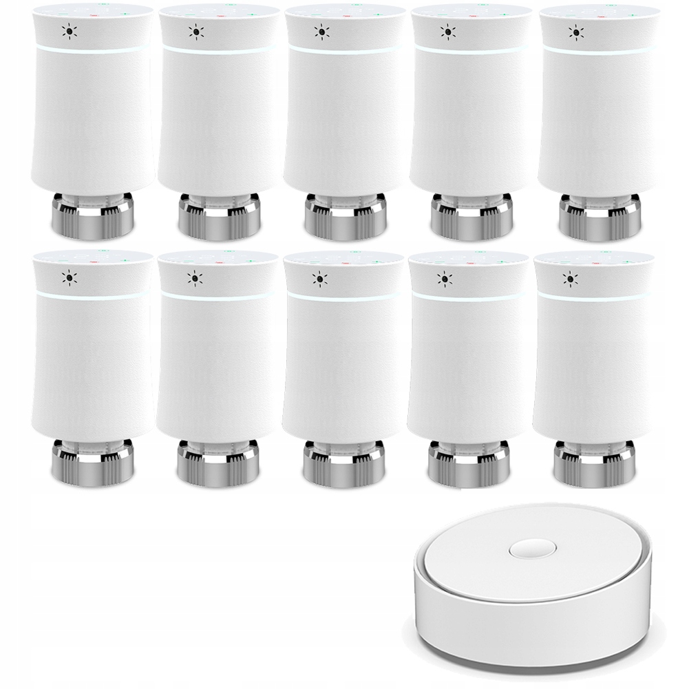Termostat Grzejnikowy Smart Home Tuya ZigBee Tuya Biały 10x+ Bramka Hub 1x
