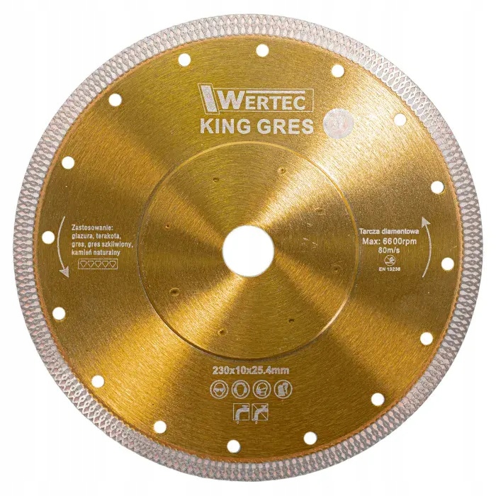 Wertec Tarcza diamentowa do gresu, ceramiki King Gres 230x10x25,4mm