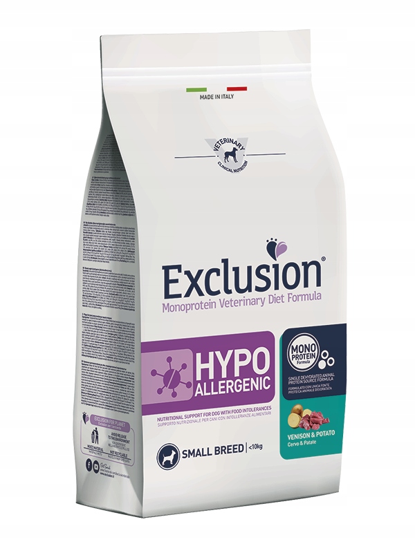 Exclusion dla psa Hypoallergenic małe rasy jeleń i ziemniaki 2kg