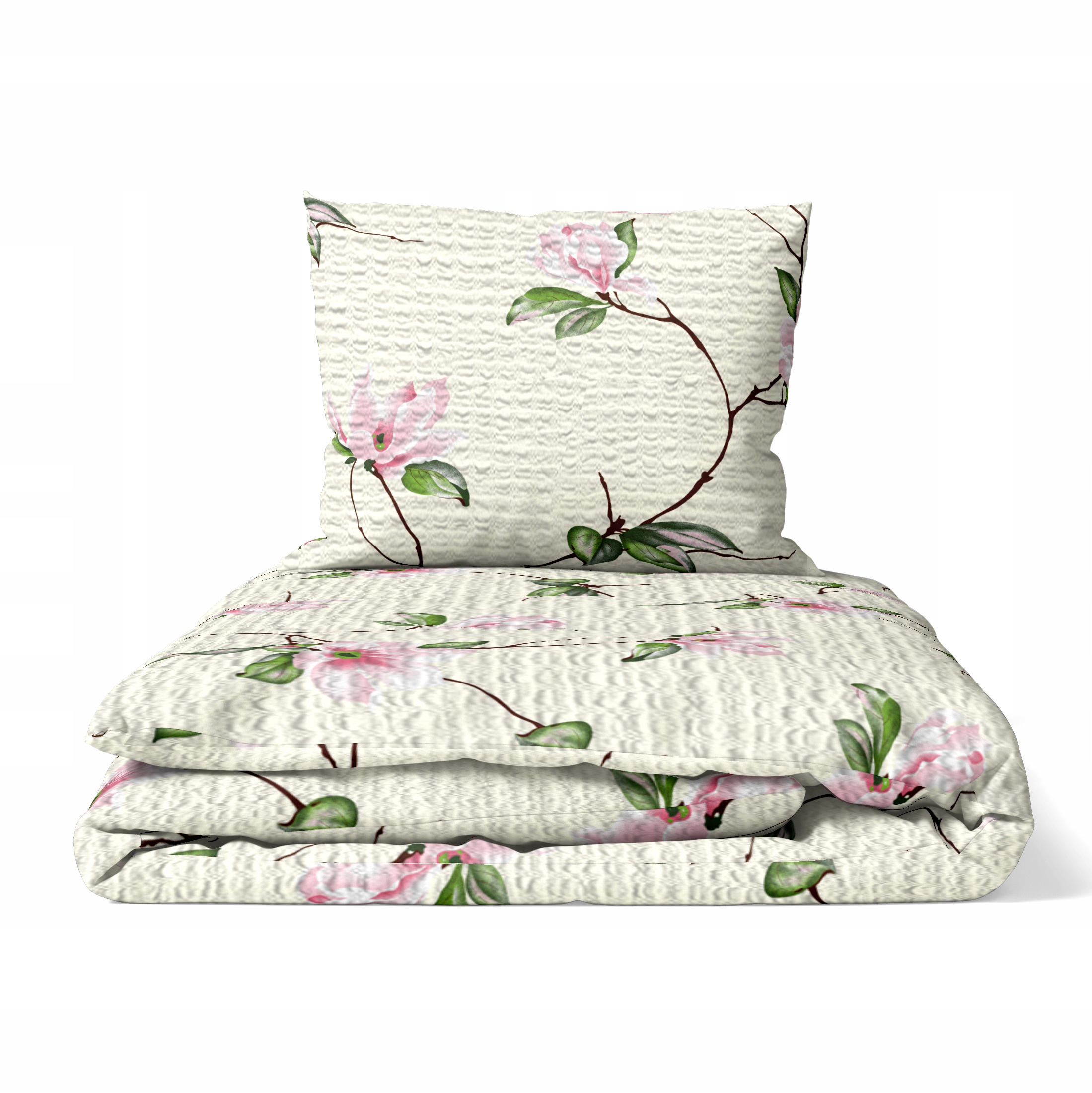 Krepové Povlečení 160x200 Povlak 70x80 Hrubá Polská Bavlna Magnolie na