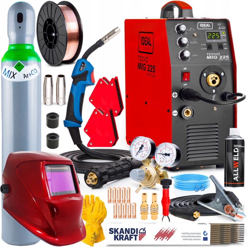 SPAWARKA INWERTEROWA IDEAL MIG 225 PRO MAG MMA TIG LUTOSPAWANIE ALUMINIUM