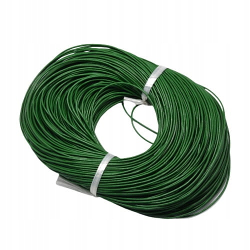 rsk65 Rzemień naturalny skórzany 1m 2mm zielony