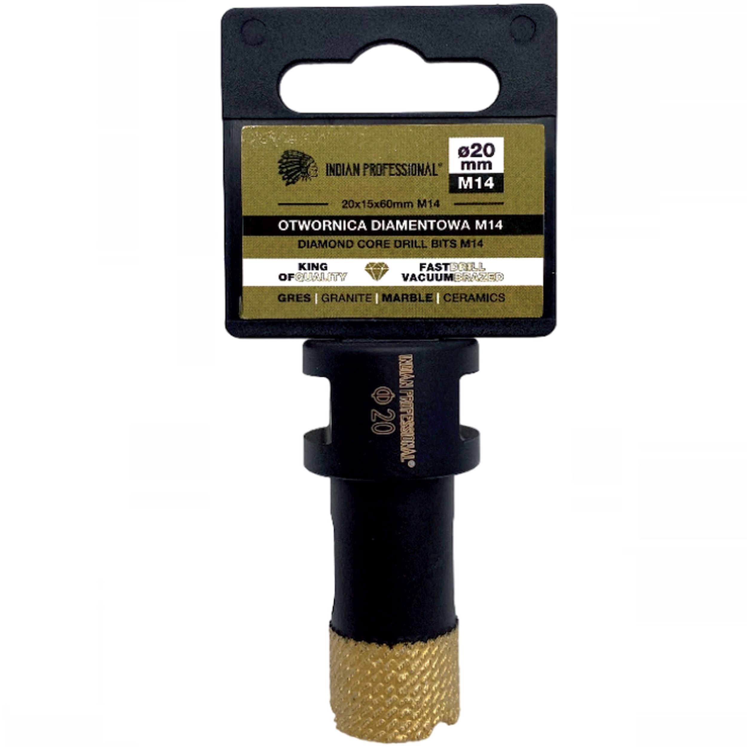 INDIAN PROFESSIONAL Otwornica diamentowa koronka do gresu, płytek 20mm