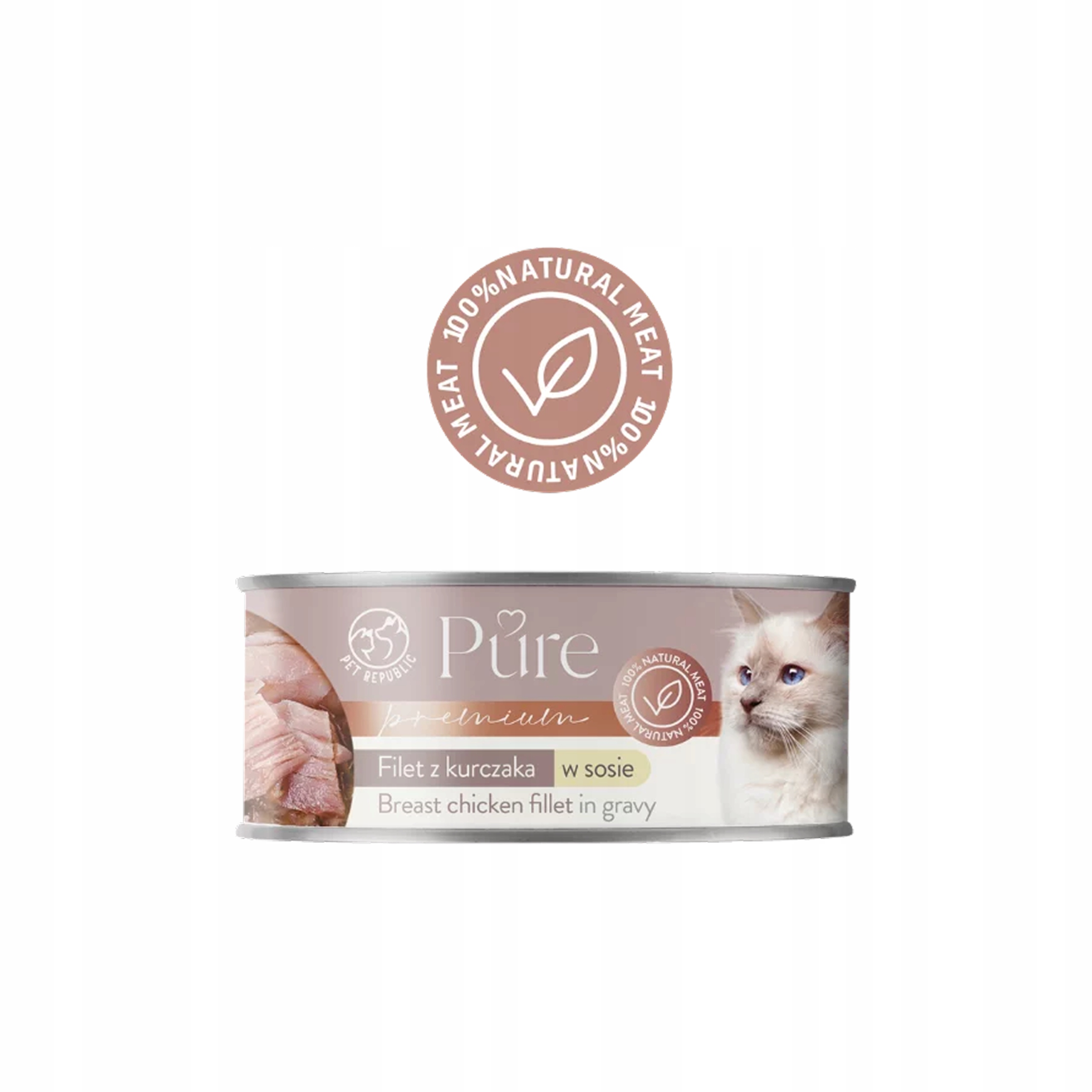 Levně PetRepublic Pure v konzervě, pro kočky, Kuře, 24x80 g
