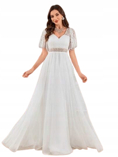 Shein Dámské Svatební Šaty S Výstřihem A Srdcem, Rozevřené, 36 1 G