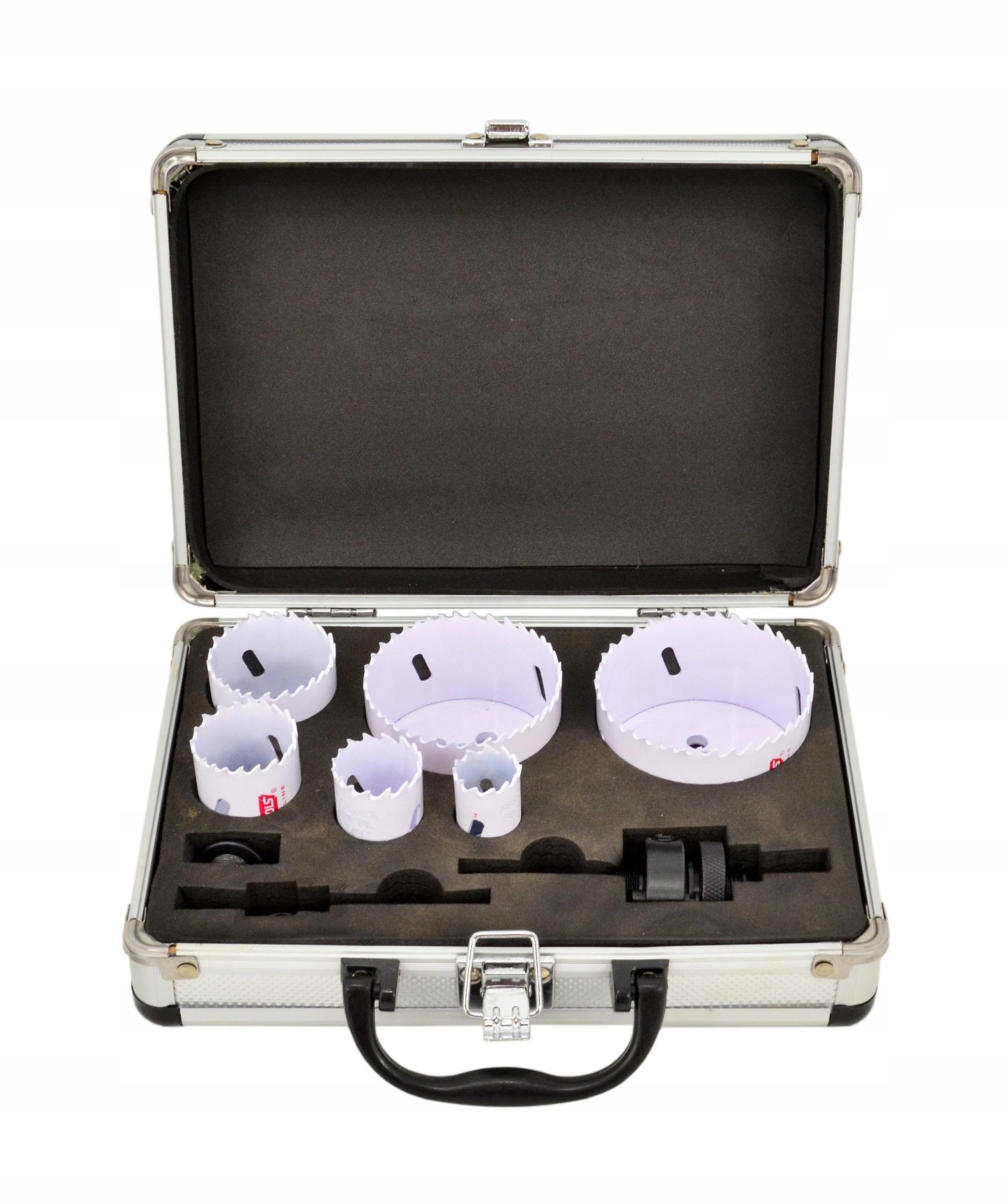 Komplet Bimetalových Děrovačů V Kufříku 8 dílů 22-73 mm Black Line Awtools