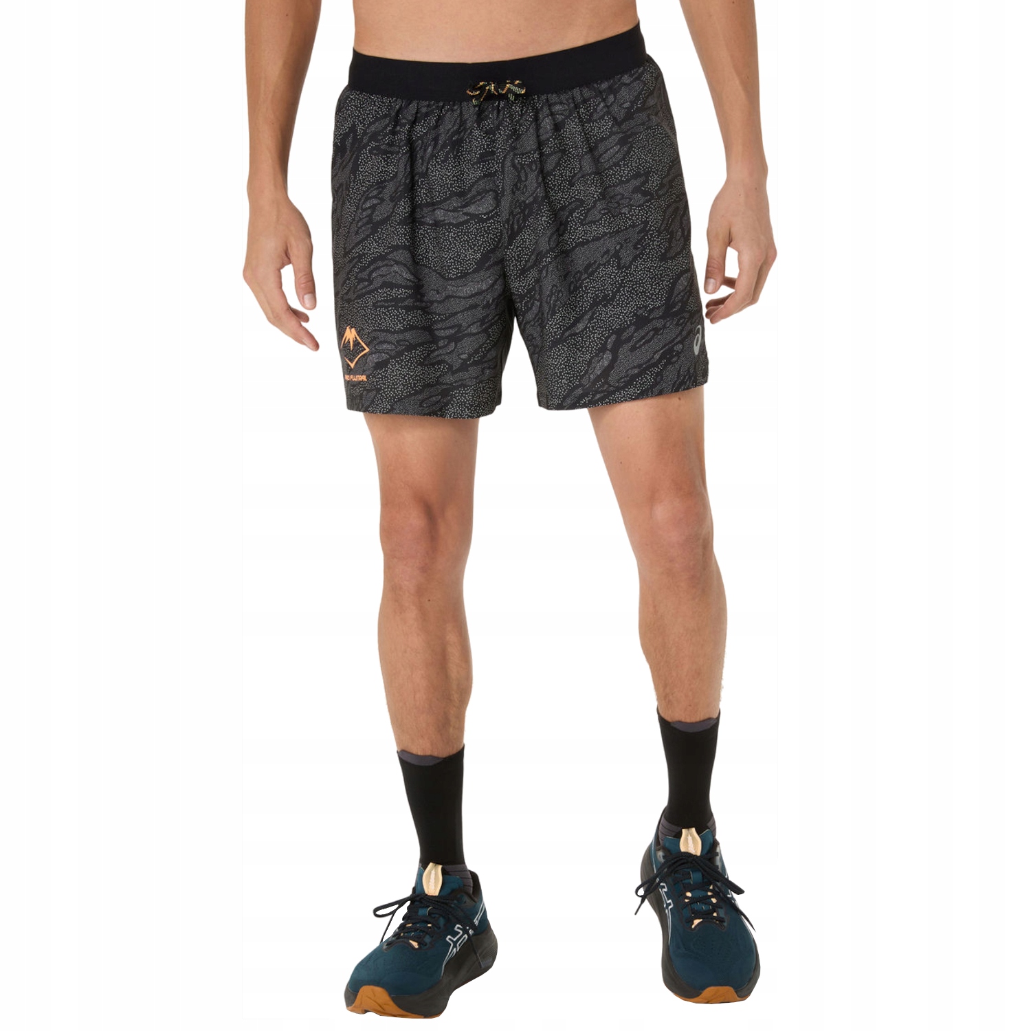 Pánské Kraťasy Asics Fujitrail All Over Print 5IN Short [M] Polyester Černé