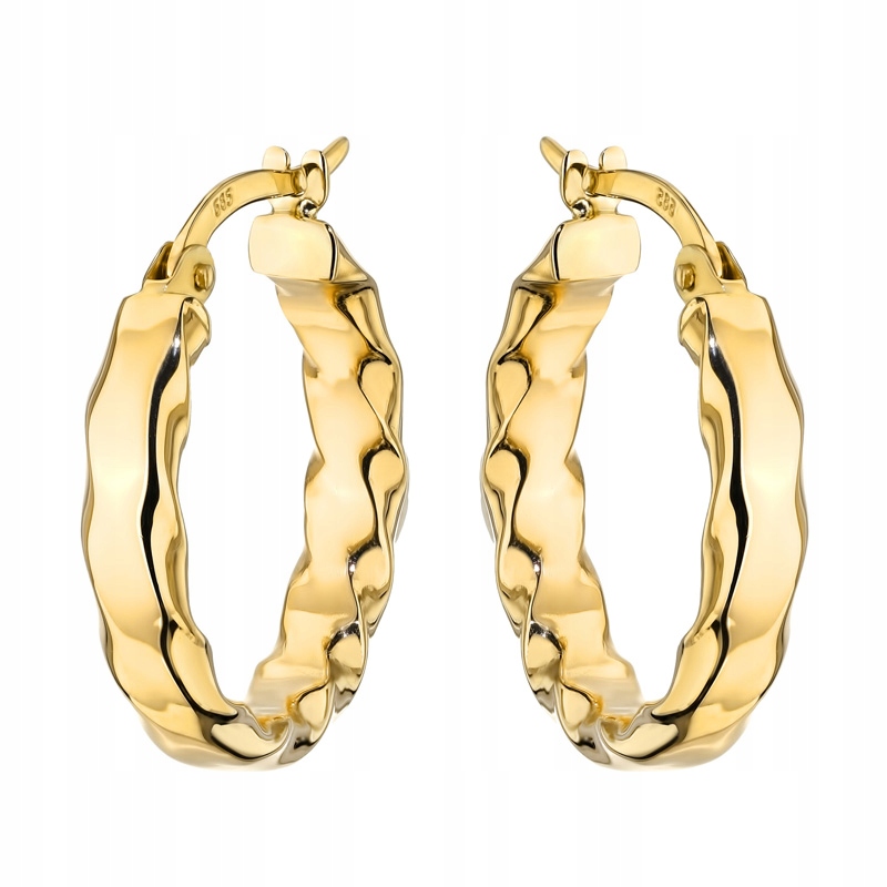 Zlaté Náušnice Anglické Dámské pr. 585 Nepravidelné Kolečka 14k