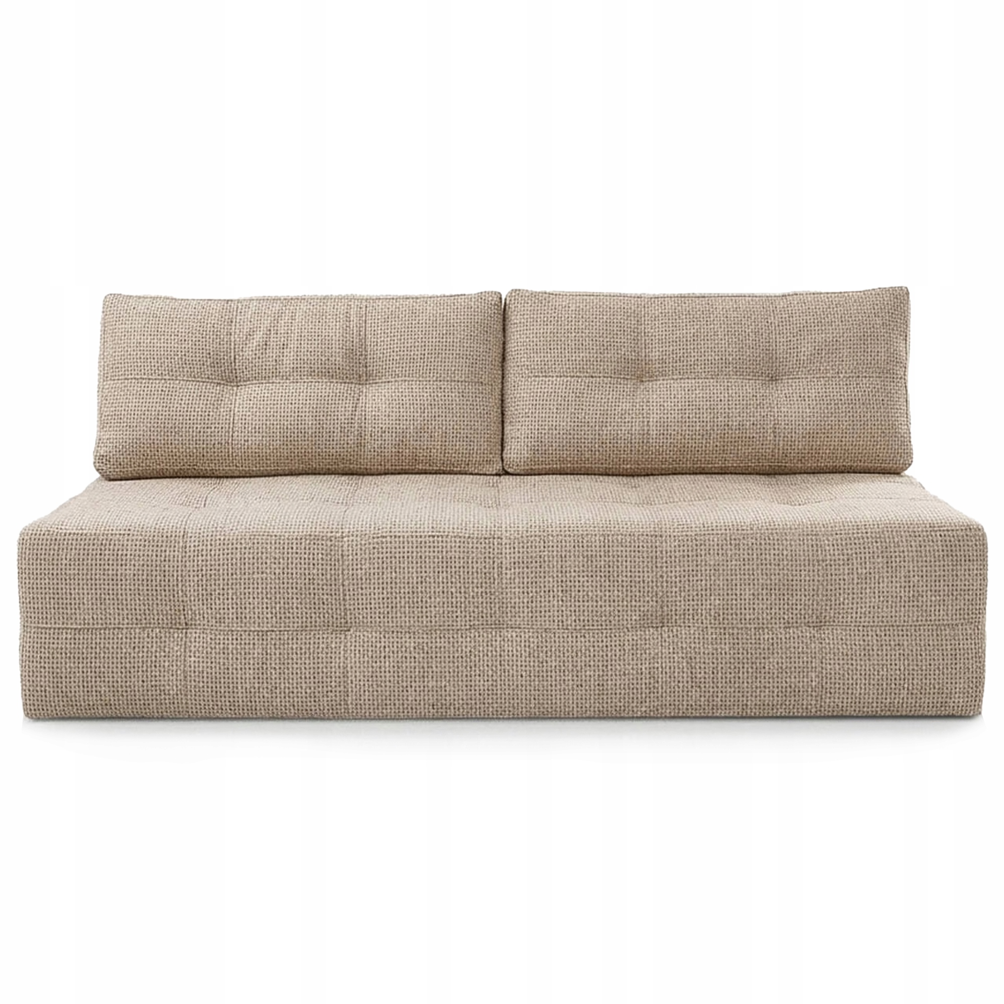 Kanapa Rozkładana z Funkcją Spania Sofa Dwuosobowa Do Salonu Beżowa Morana