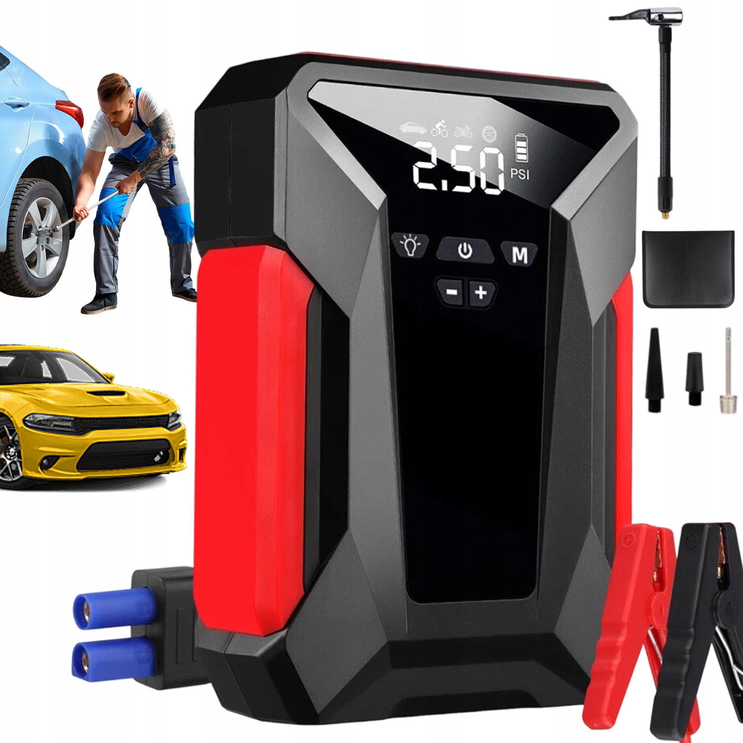 Jump Starter 10000MAH Booster Startér Do Auta Power Bank 12V 600A