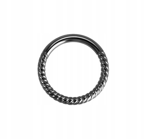 

Kółko clicker czarny zakręcony septum conch 1,2/10