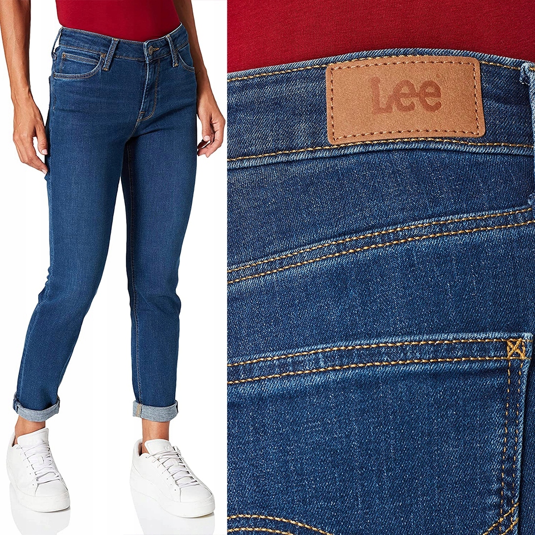 Lee Elly Slim Dark Aspen jednoduché dámské džínové kalhoty W27 L33