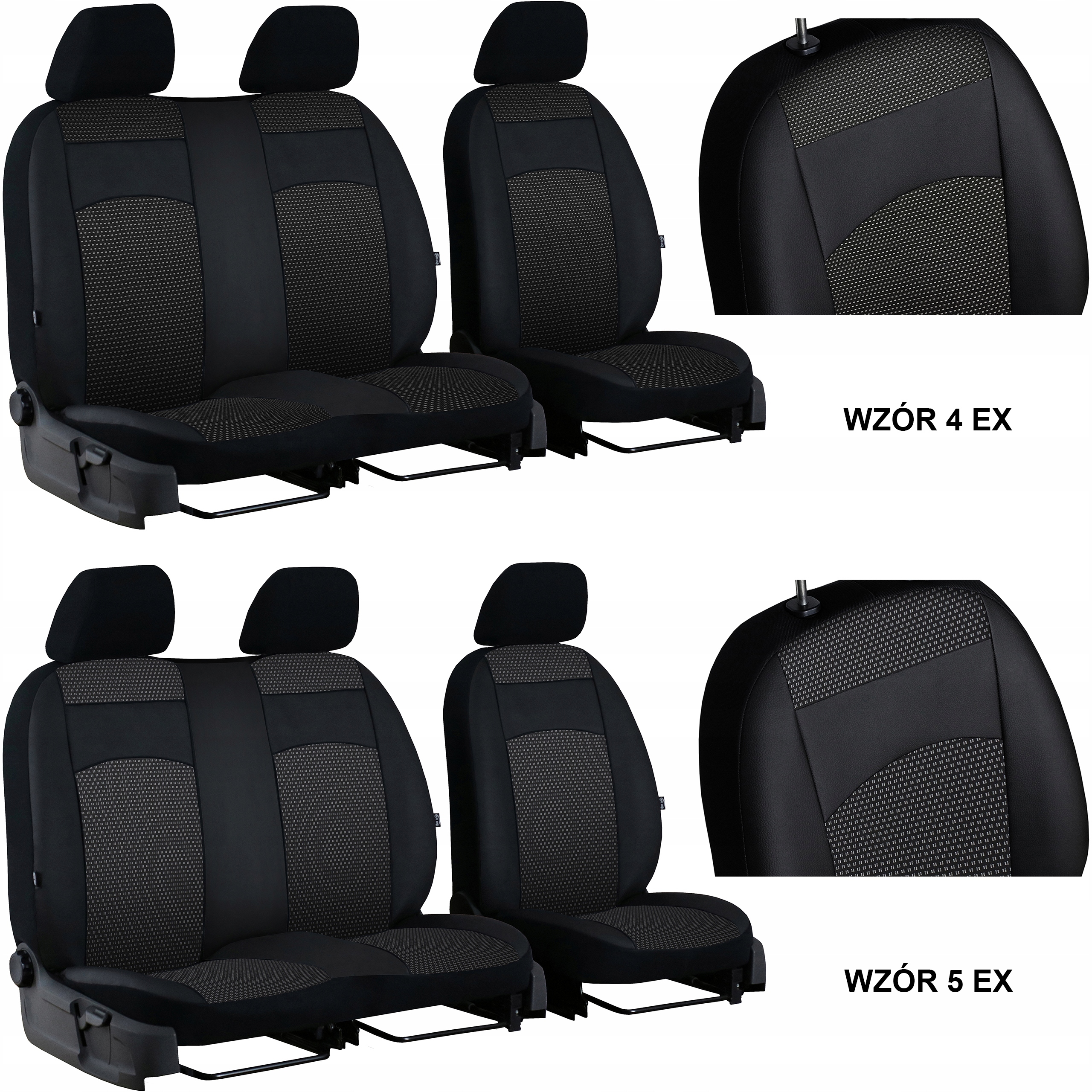 POKROWCE MIAROWE NA FOTELE DO VW T5 2+1 Przeznaczenie przednie fotele