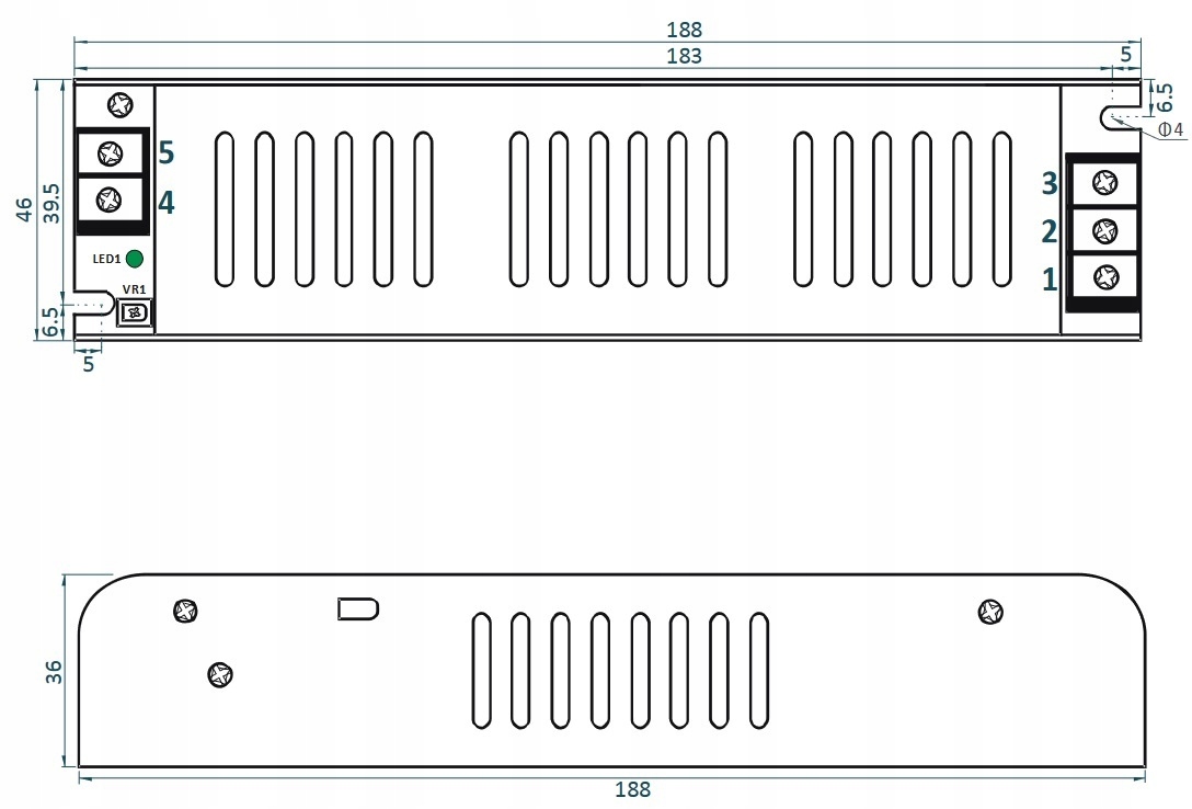 Zasilacz transformator modułowy SLIM 120W 24V do taśm LED EAN (GTIN) 5902135124574