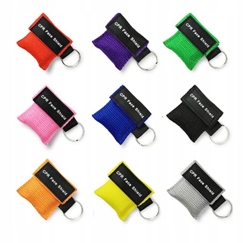 CPR Face Shield Mask Keychain Keying Outdoor Emergency Kit CPR Face Kolor czarny