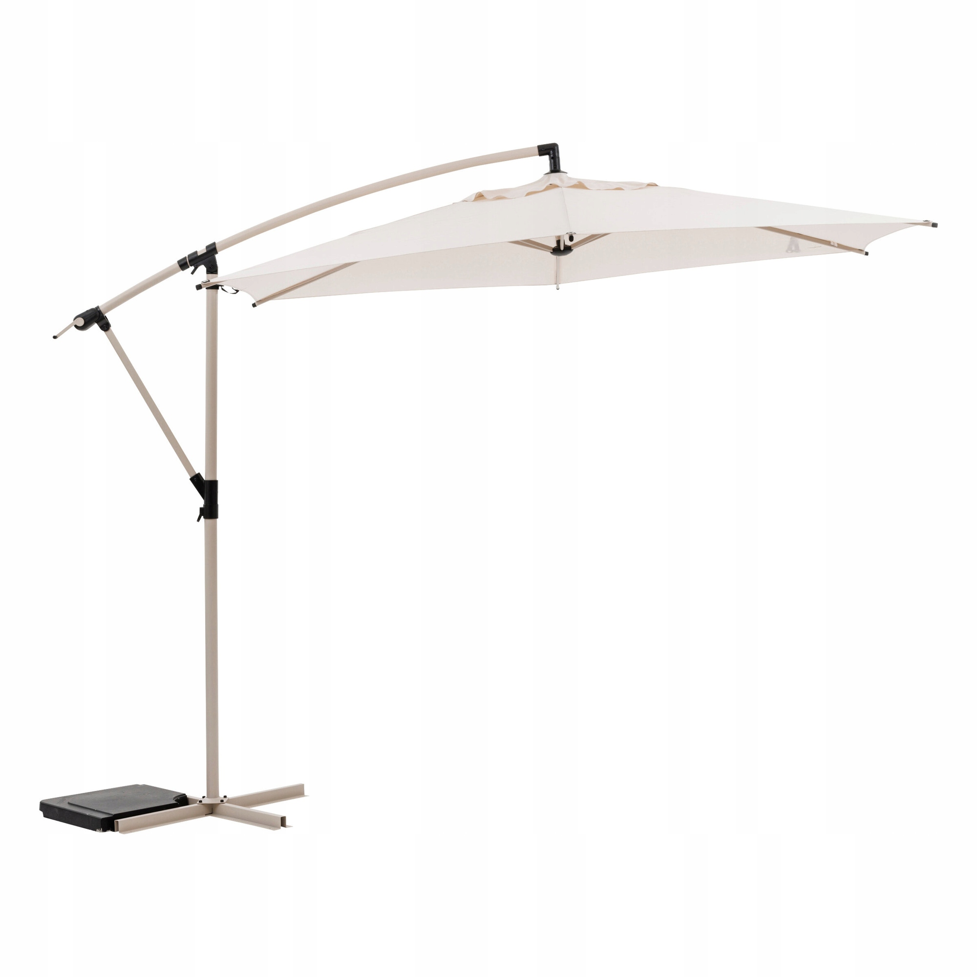 Parasol Ogrodowy Z Wysięgnikiem 300 cm Na Ogród Taras Kremowy
