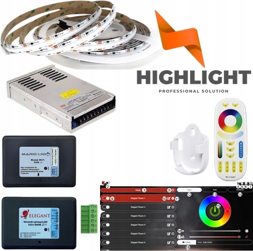 25m Digitálna Sada Cob Rgb Led+router 24V WS2811