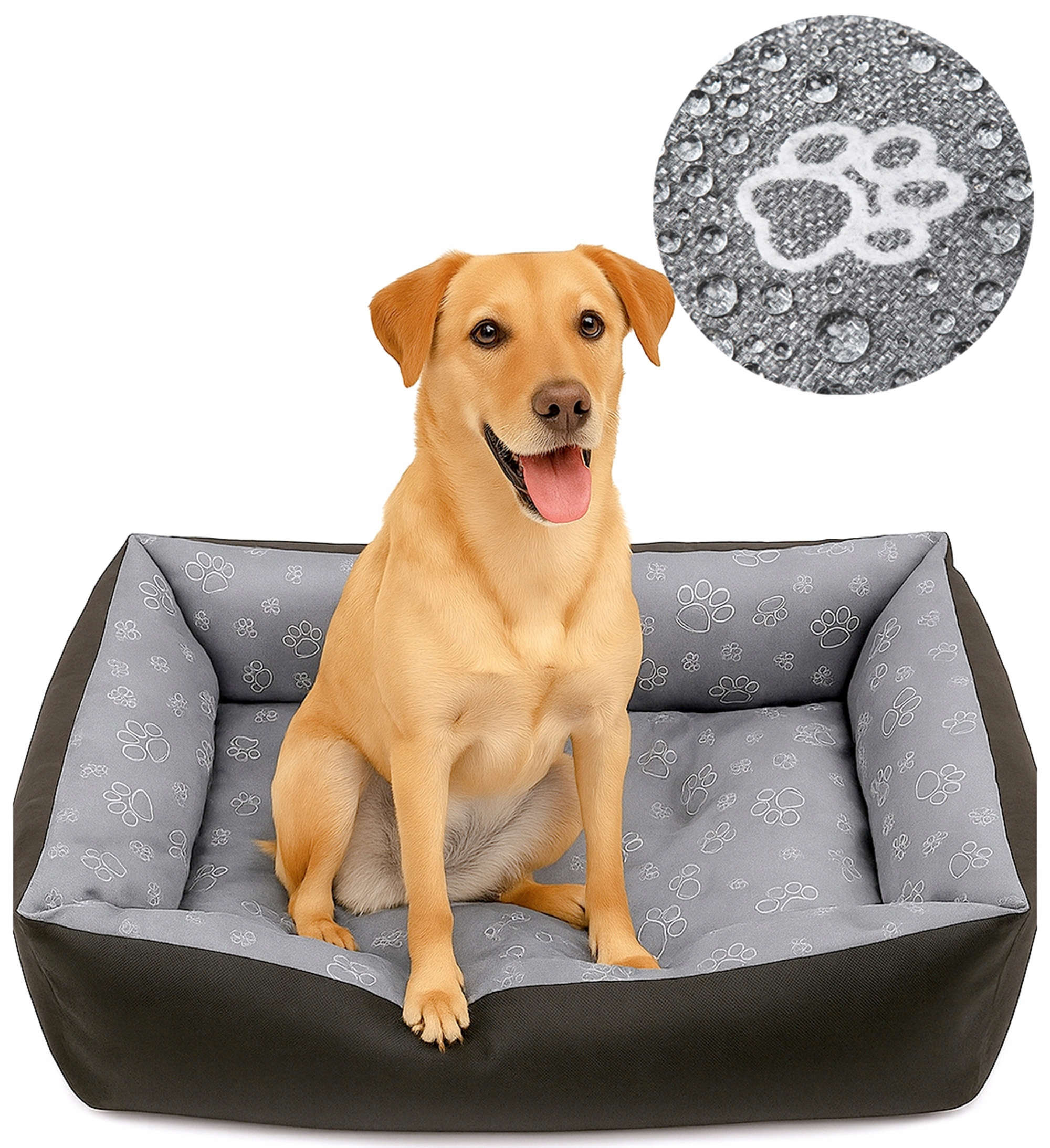 Levně Pelíšek pro psa Voděodolná pohovka kotec pohodlné potah 85x65 Claw tlapky