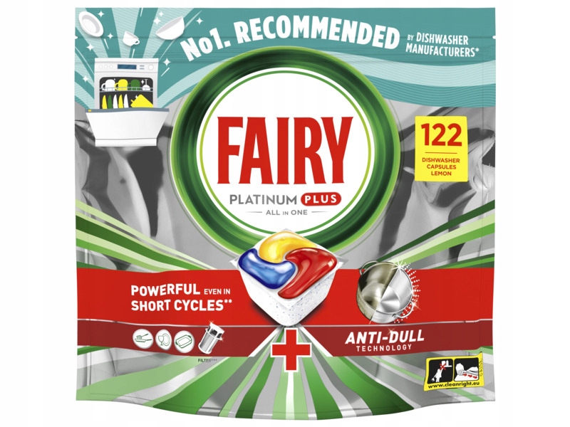 Kapsułki do zmywarki Fairy Platinum Plus All in One Lemon 122 szt.
