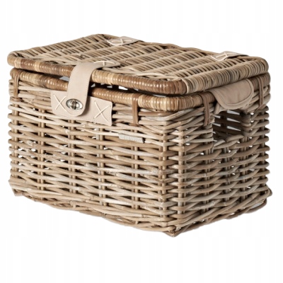 

Koszyk rowerowy wiklina Basil Denton M szary