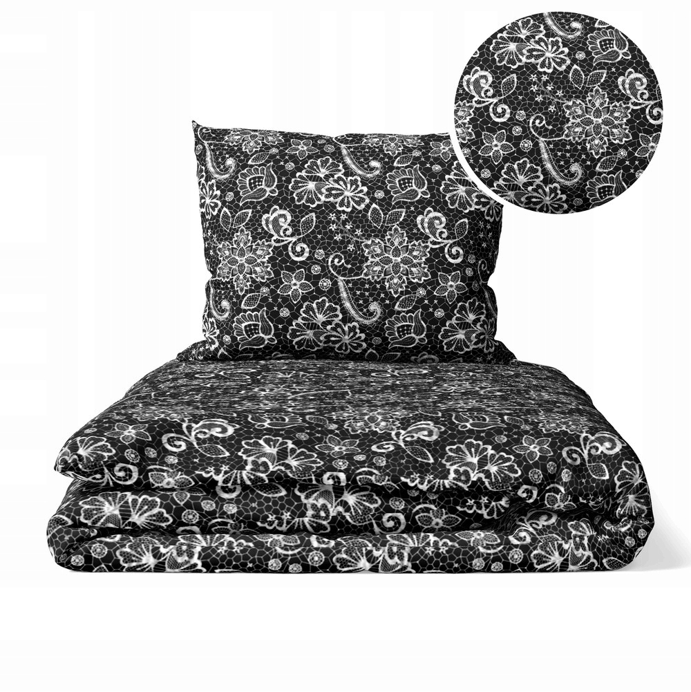 Krepové Povlečení 160x200 Povlak 70x80 Hrubá Polská Bavlna Krajka na