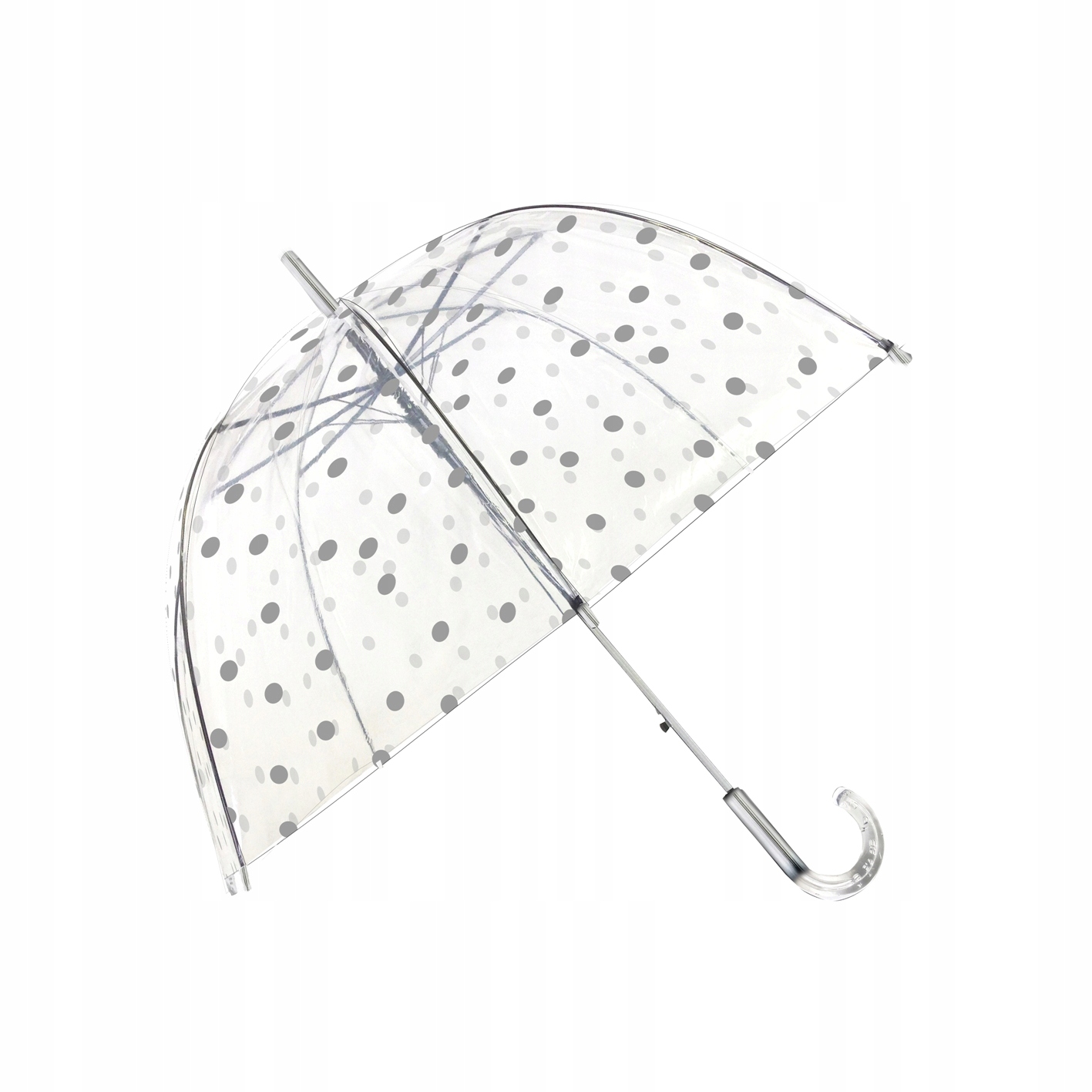 

Parasol Smati przezroczysty w srebrne grochy