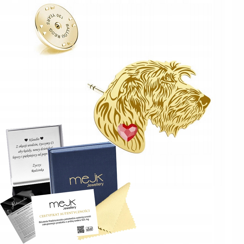 Odznak s irským vlkodlakem Stříbro 925 Dárek Žena Dedikace
