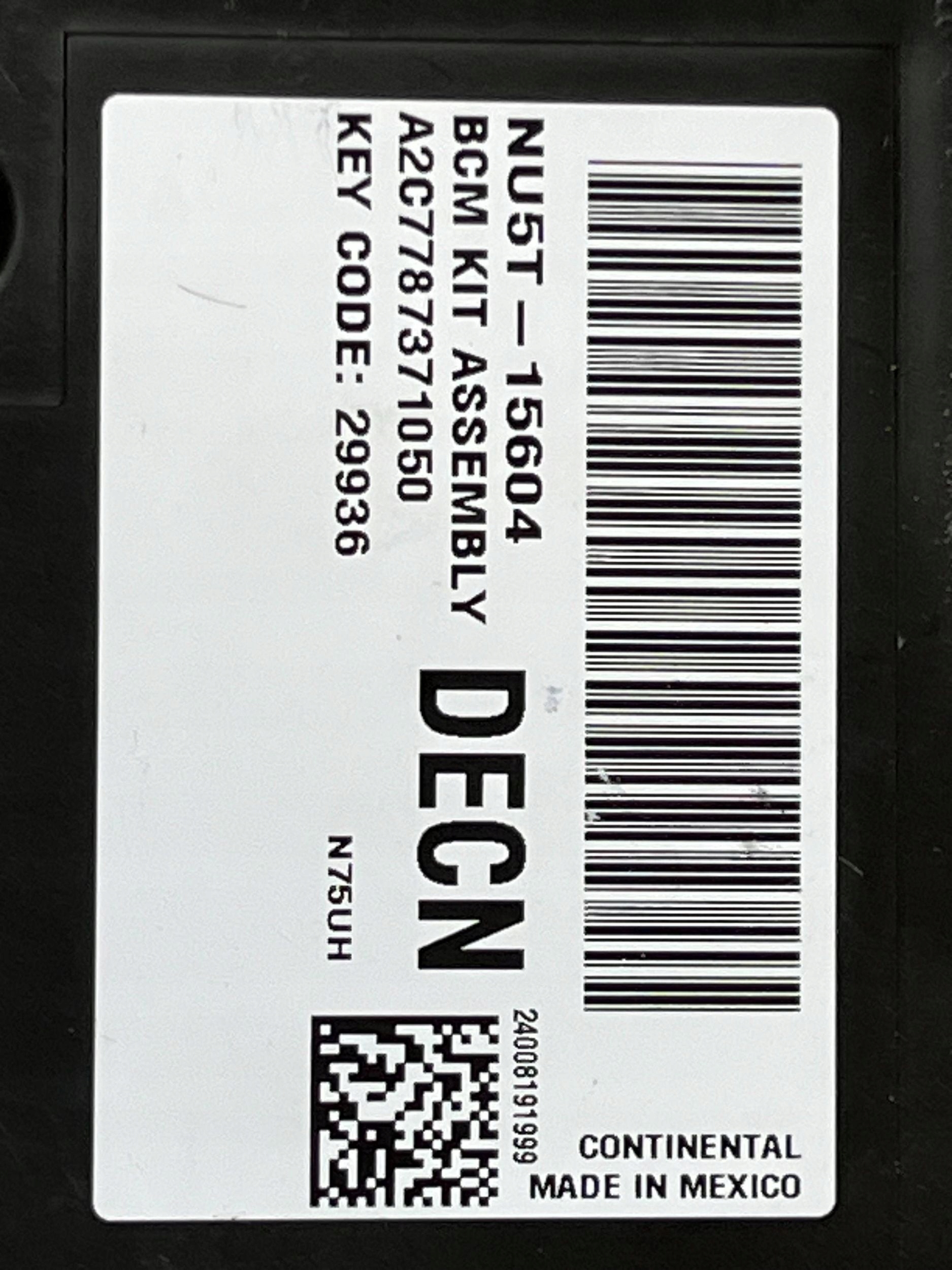 Ford Ranger VI 6 2.0 TDCI module control unit BCM NU5T-15604 DECN !J
