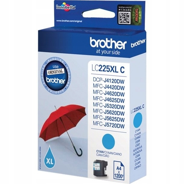 Inkoust Brother (LC225XL-C) modrý 1200str